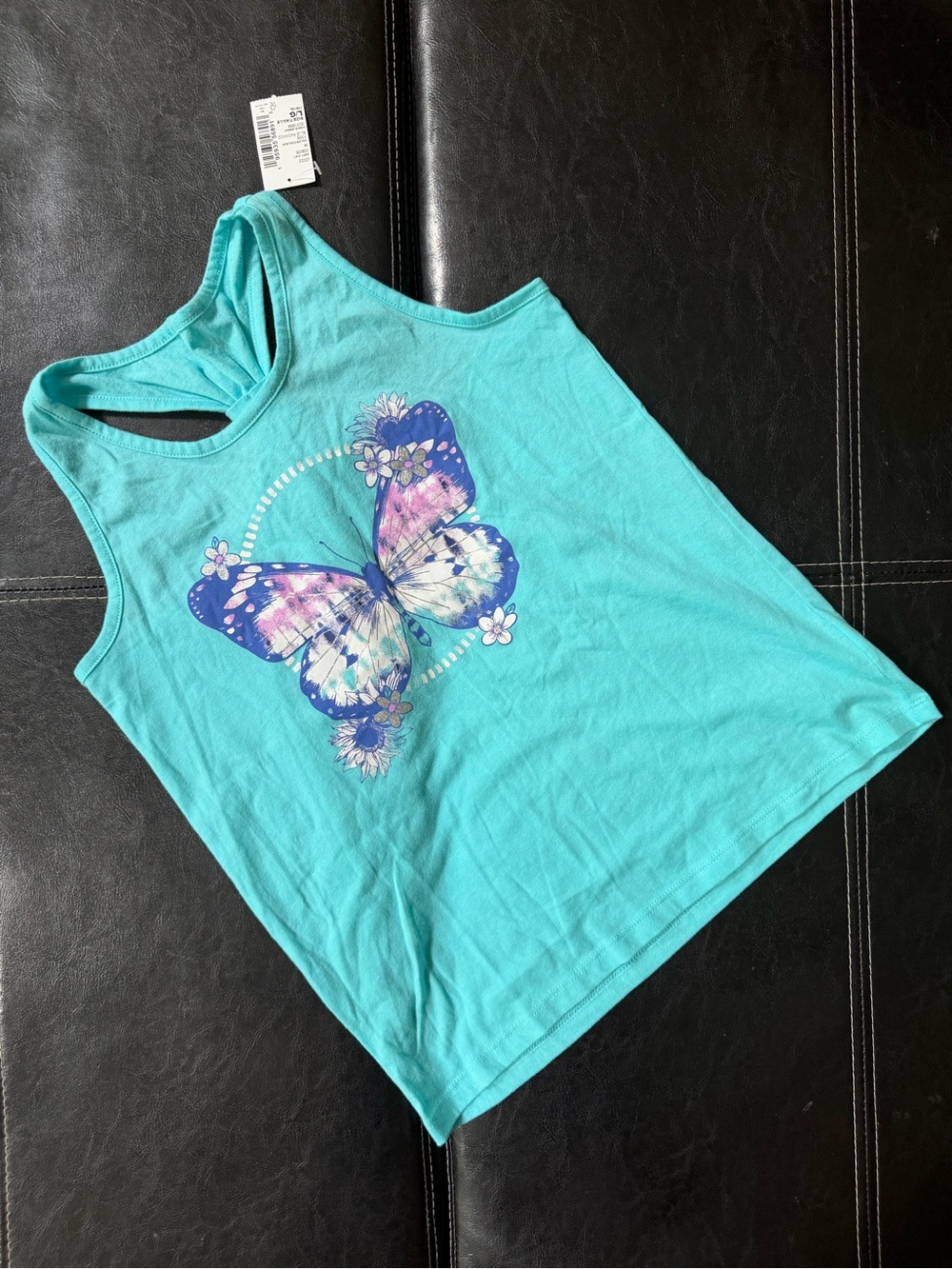 Place - Turquoise Butterfly Racerback Tank Top